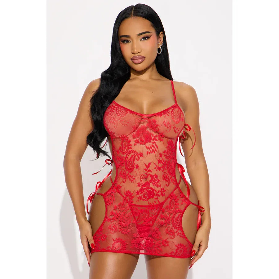 CHEMSE W/ CUT OUT SIDES RED OS