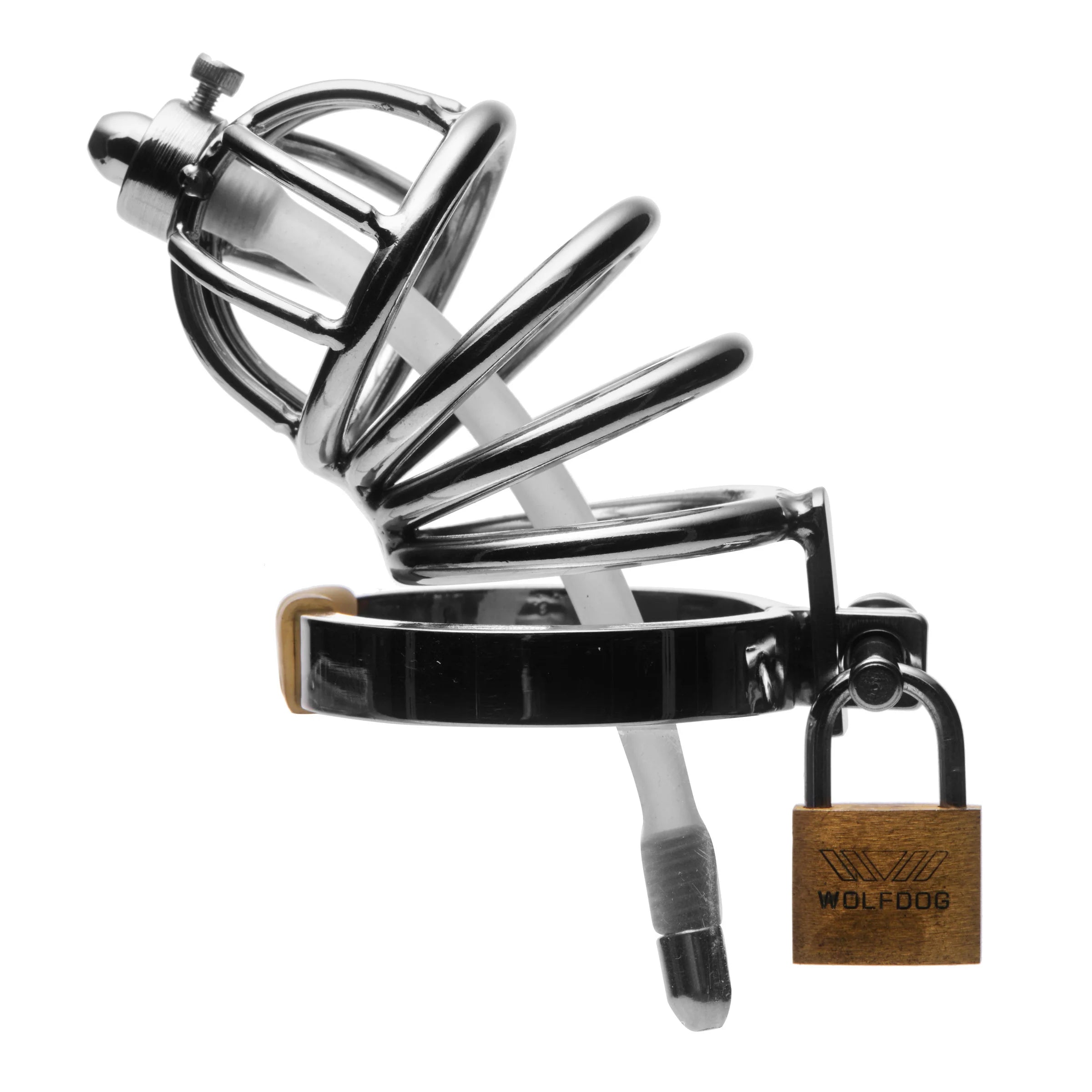 CHASTITY CAGE W/URETHRAL PLUG 2in BA