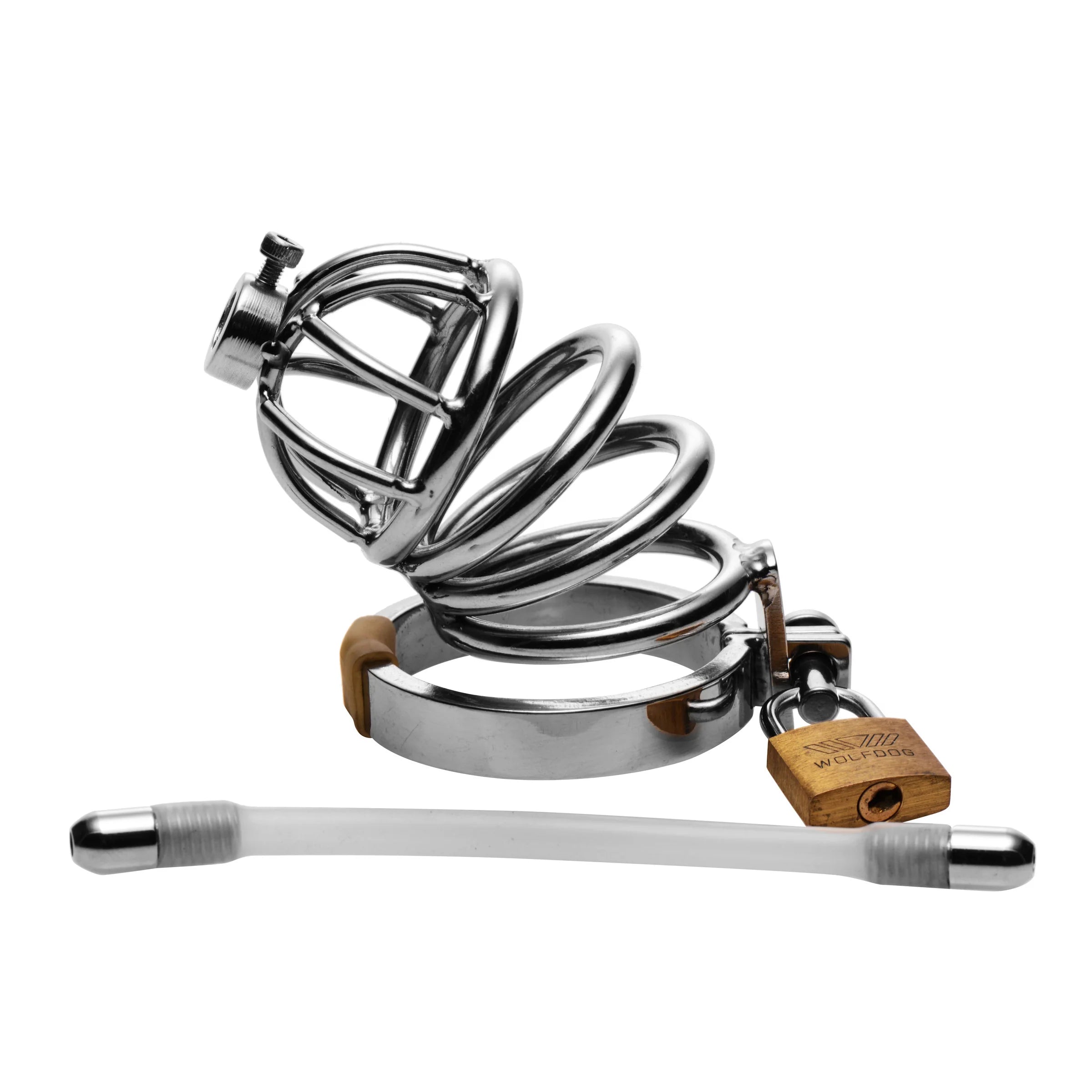 CHASTITY CAGE W/URETHRAL PLUG 2in BA