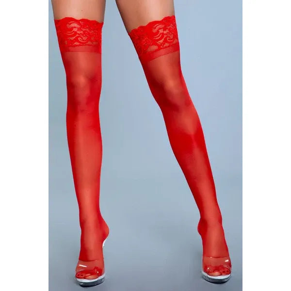 LACE OVER IT THGH HIGHS RED OS