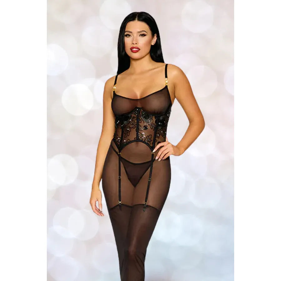 MESH GOWN/G-STRING SET S/M