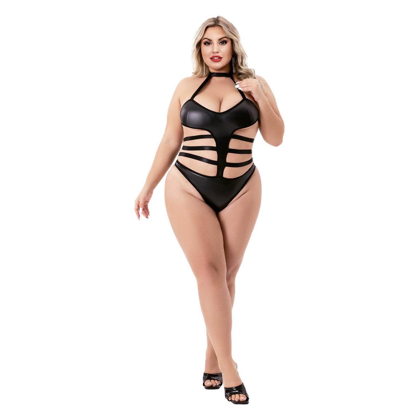 HALTER TOP WETLOOK TEDDY Q