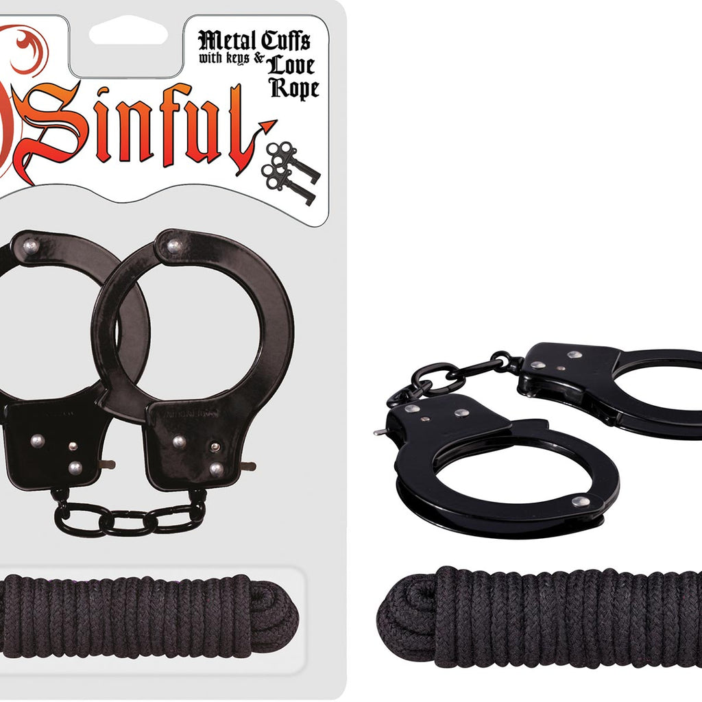 SINFUL BLACK CUFFS/LOVE ROPE
