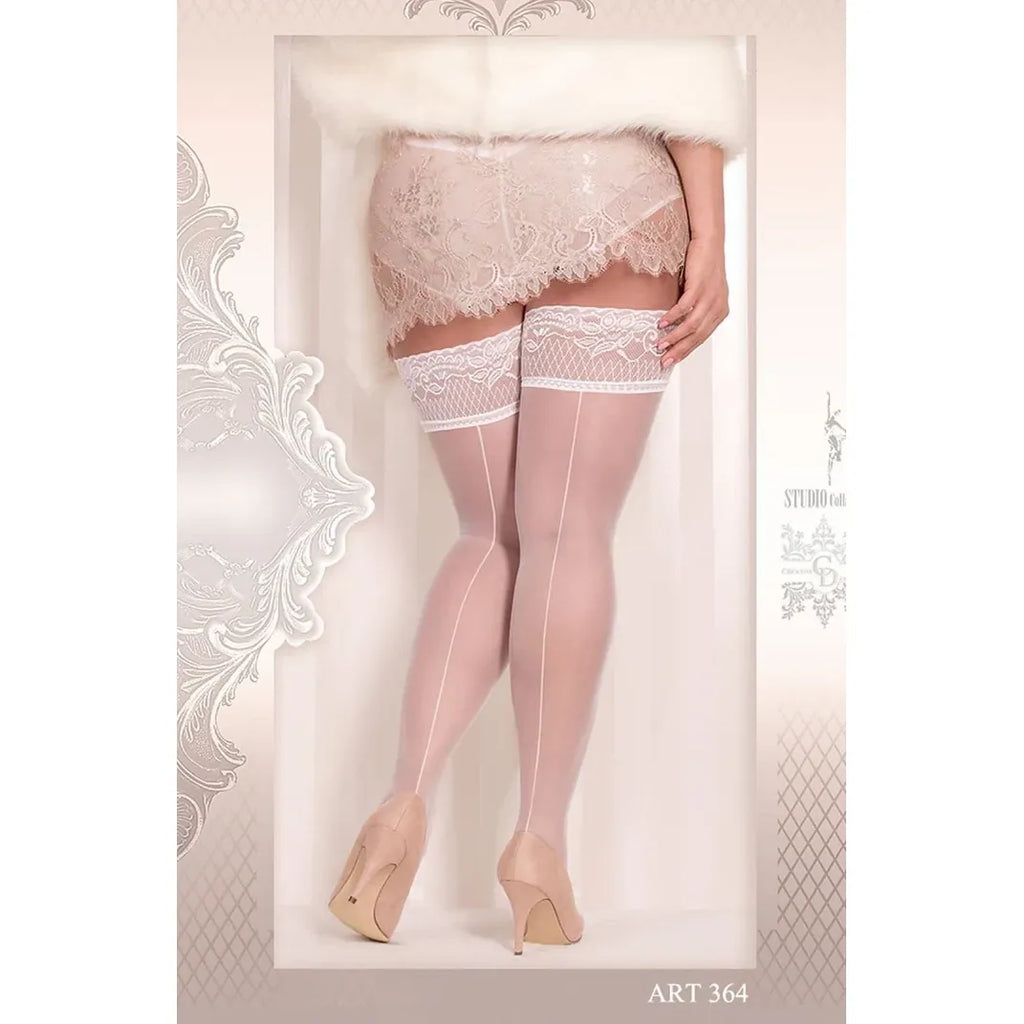 THIGH HIGHS CURVY XXL WHITE