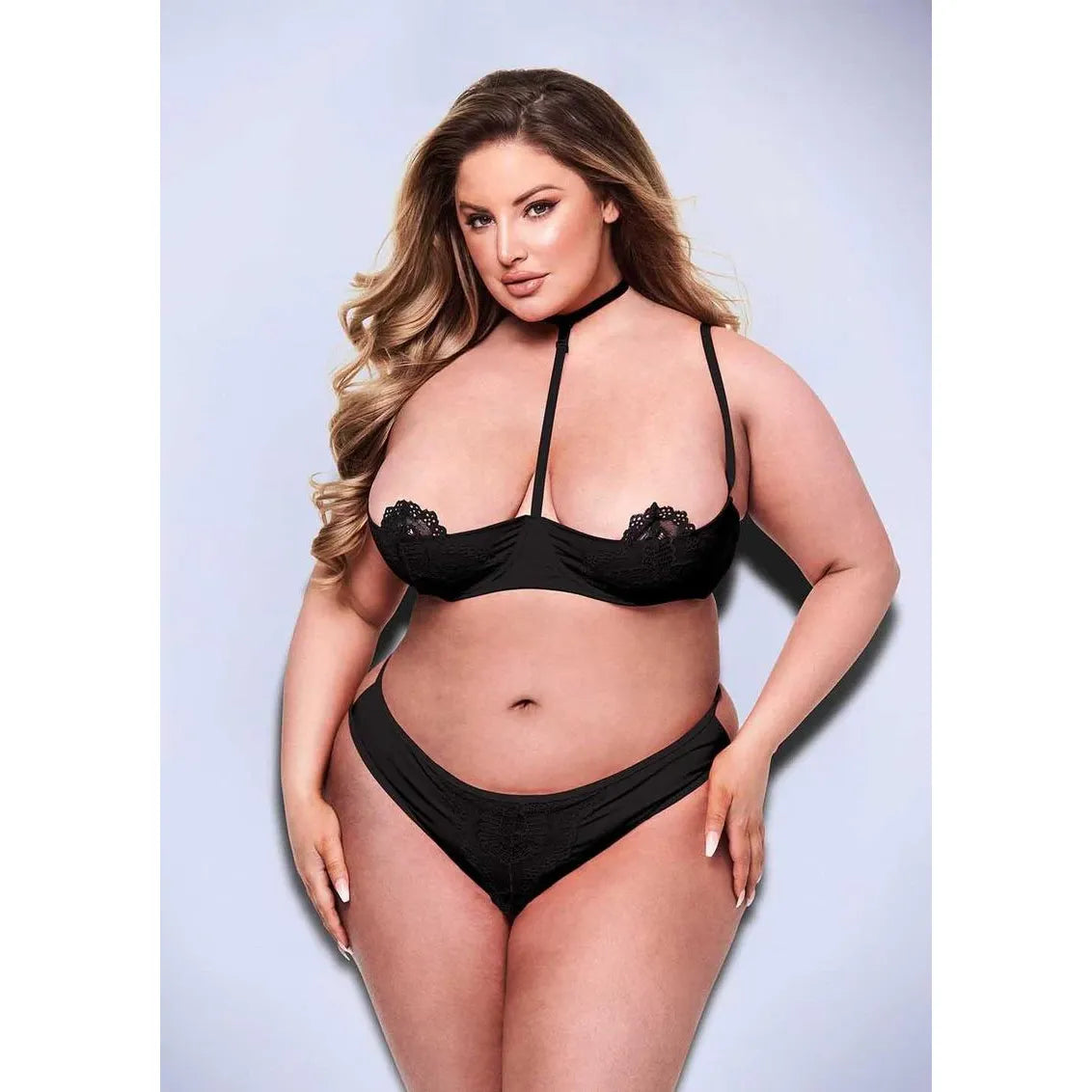 SEXY QRTR CUP BRA/G-STRNG QN