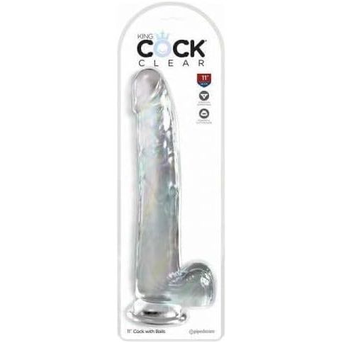 KING COCK CLEAR 11" W/BALLS