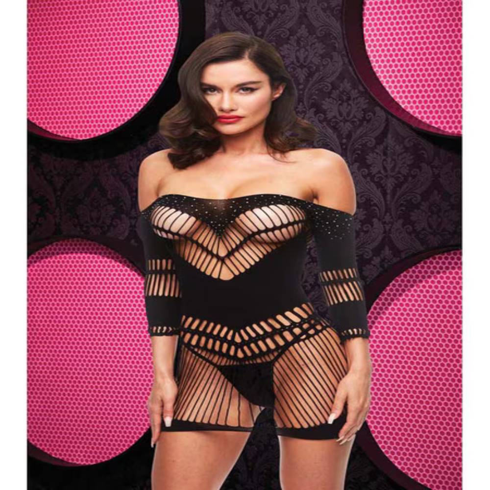 HALTER MINI DRESS BLK OS