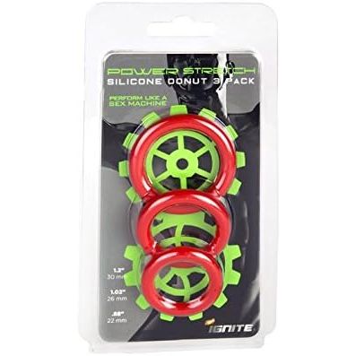 SILICONE RED STRETCHY RNGS 3pk