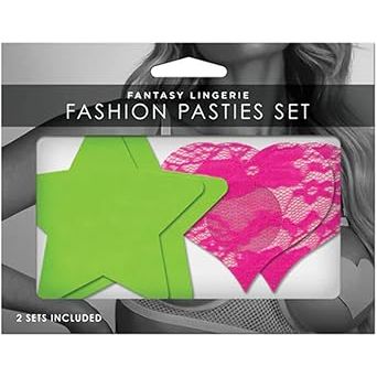 NEON GRN STAR PNK LACE HRT