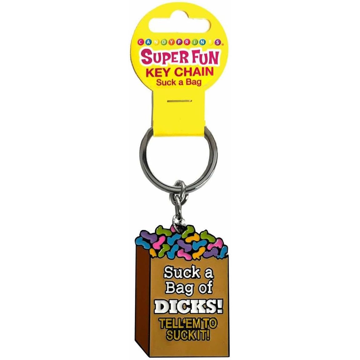 SUPER FUN SUCK A BAG KEYCHAIN