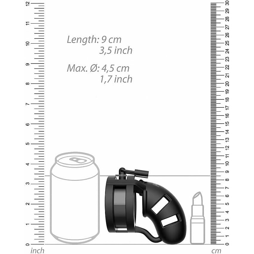 CHASTITY BALLSPLITTER BLK SLCN