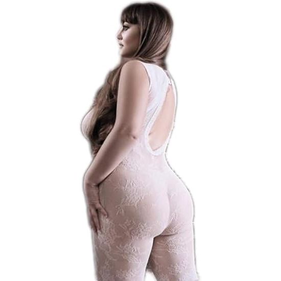 LACE EDGE BDYSTKNG QN WHITE