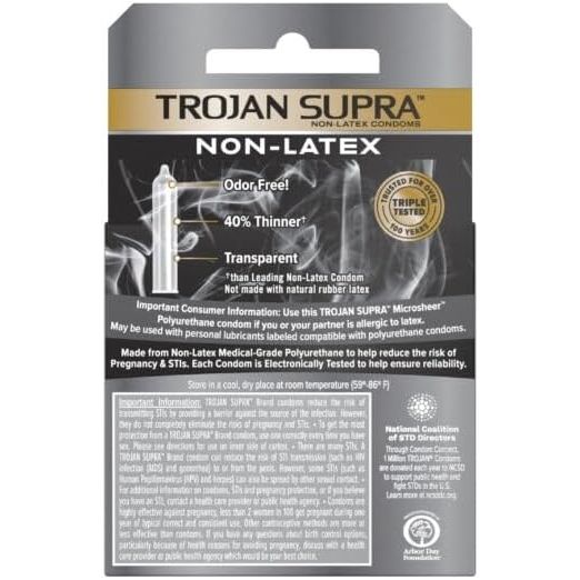 TROJAN SUPRA CONDOMS 3PK. POLYURETE