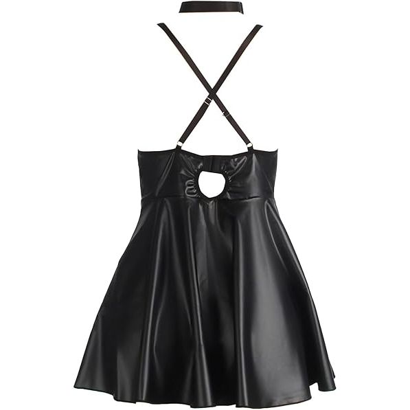 STRAPPY PLEATHER CHEMISE QN