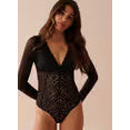 LNG SLV TEDDY MSH/LACE BLK MED
