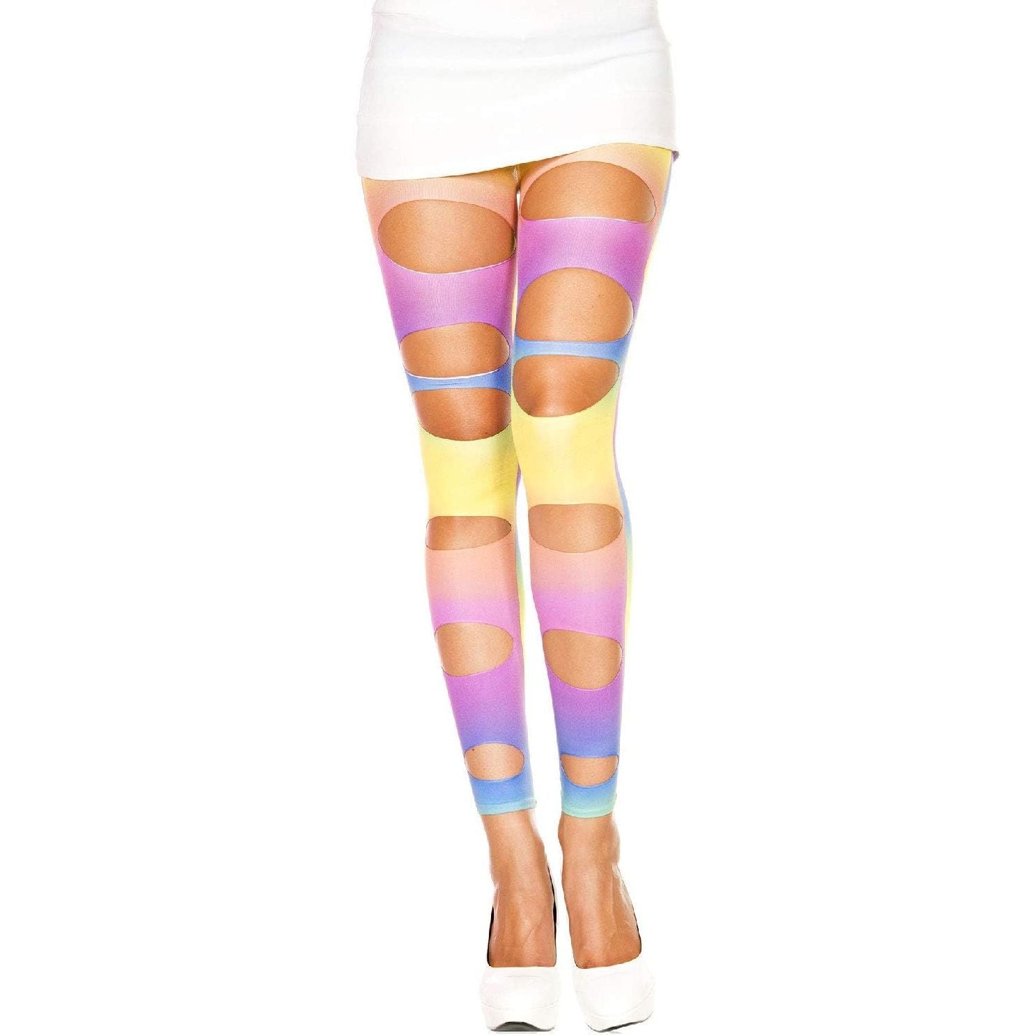 CUT OUT RAINBOW SPNDX LEGGINGS