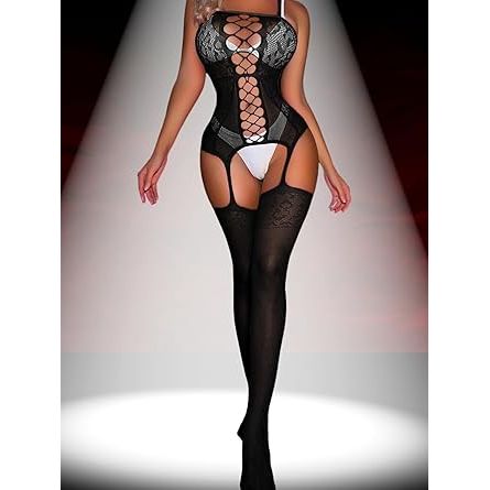 CRISS-CROSS FSHNT BDYSTKNG BLK
