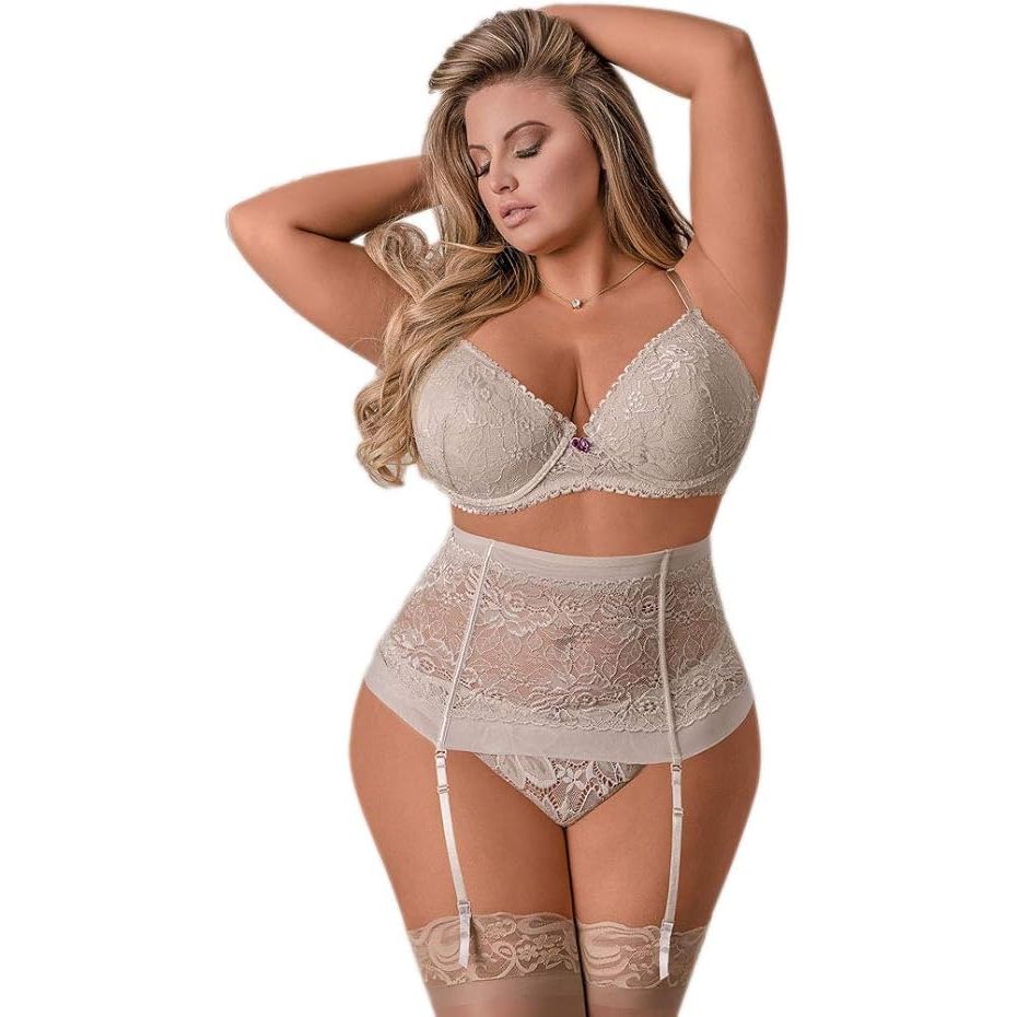 BRA/CINCHER/PNTY LRG SET NUDE