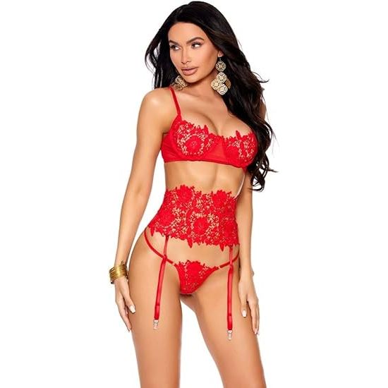 THREE PIECE SET RED S/M