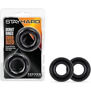 STAY HARD BLK OVERSIZED RINGS