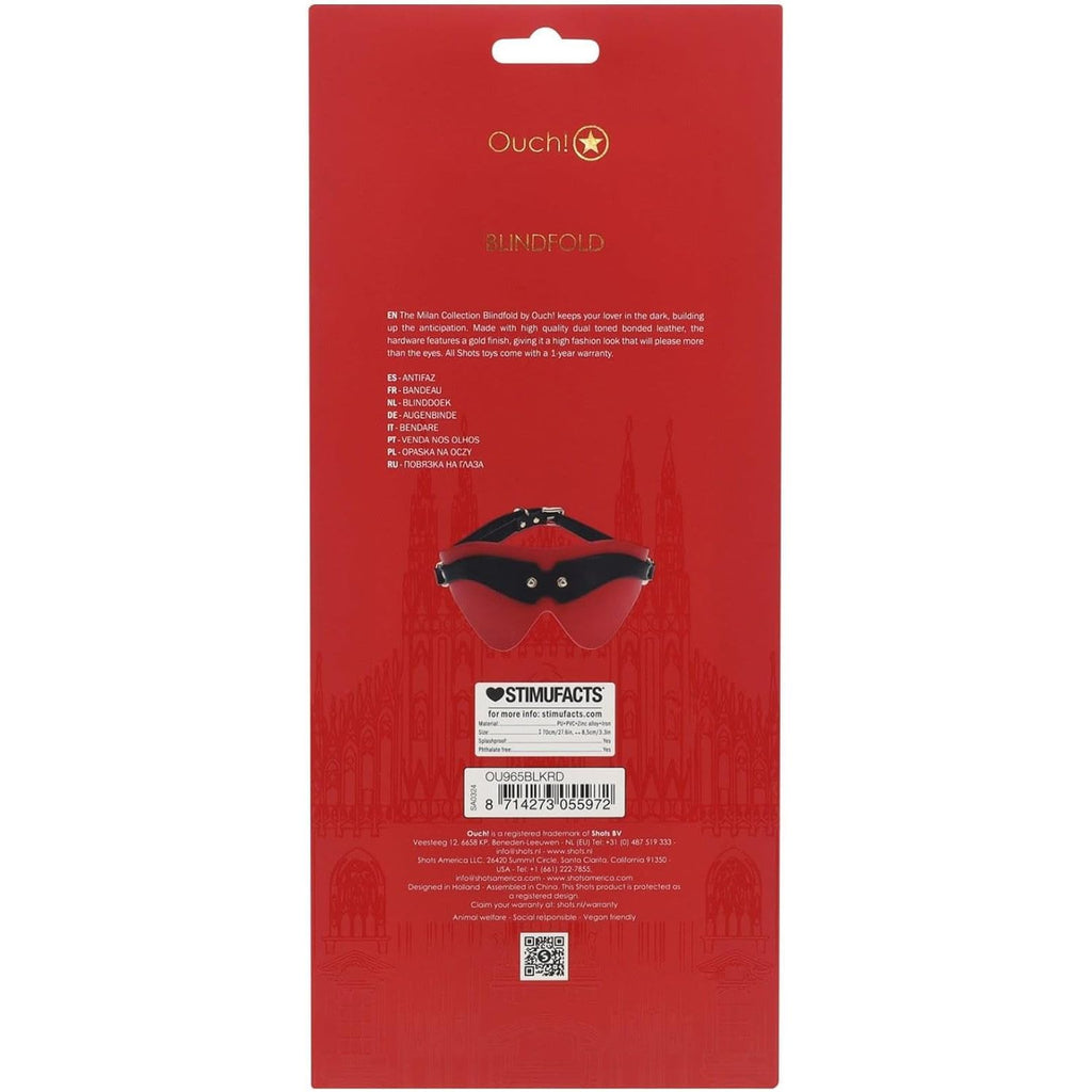 OUCH! MILAN BLINDFOLD BLK/RD