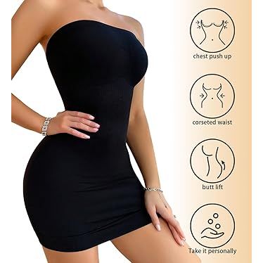 SEAMLESS TUBE DRESS BLK