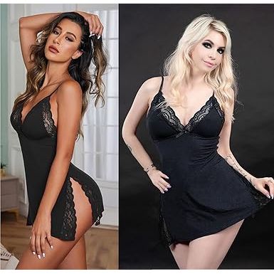SLEEVELESS HOSIERY CHEMISE BLK