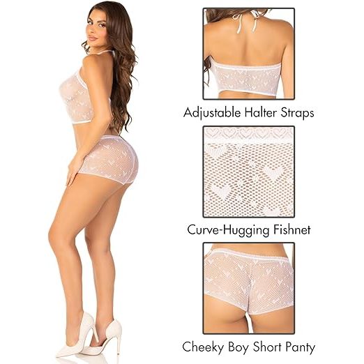 HALTER BOYSHRT SET MED WHT 2pc