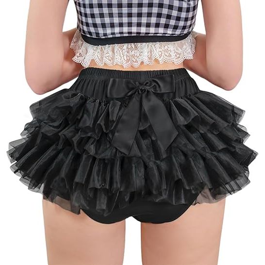 SKIRTED HIPSTER PANTY BLK/LRG