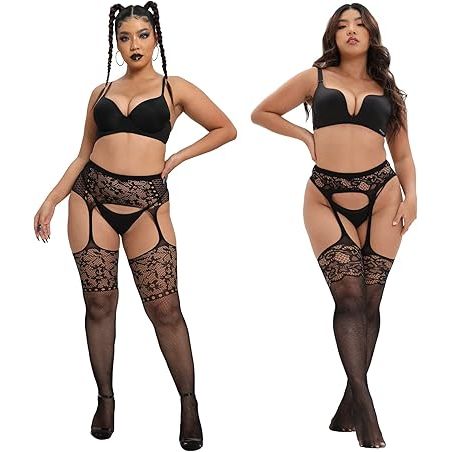 STOCKING LACE GARTERBELT QS SET