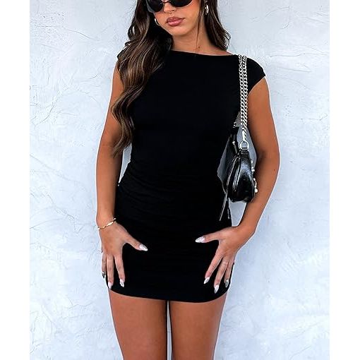 MINI DRESS OPEN BACK BLK S/M