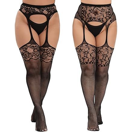 STOCKING LACE GARTERBELT QS SET