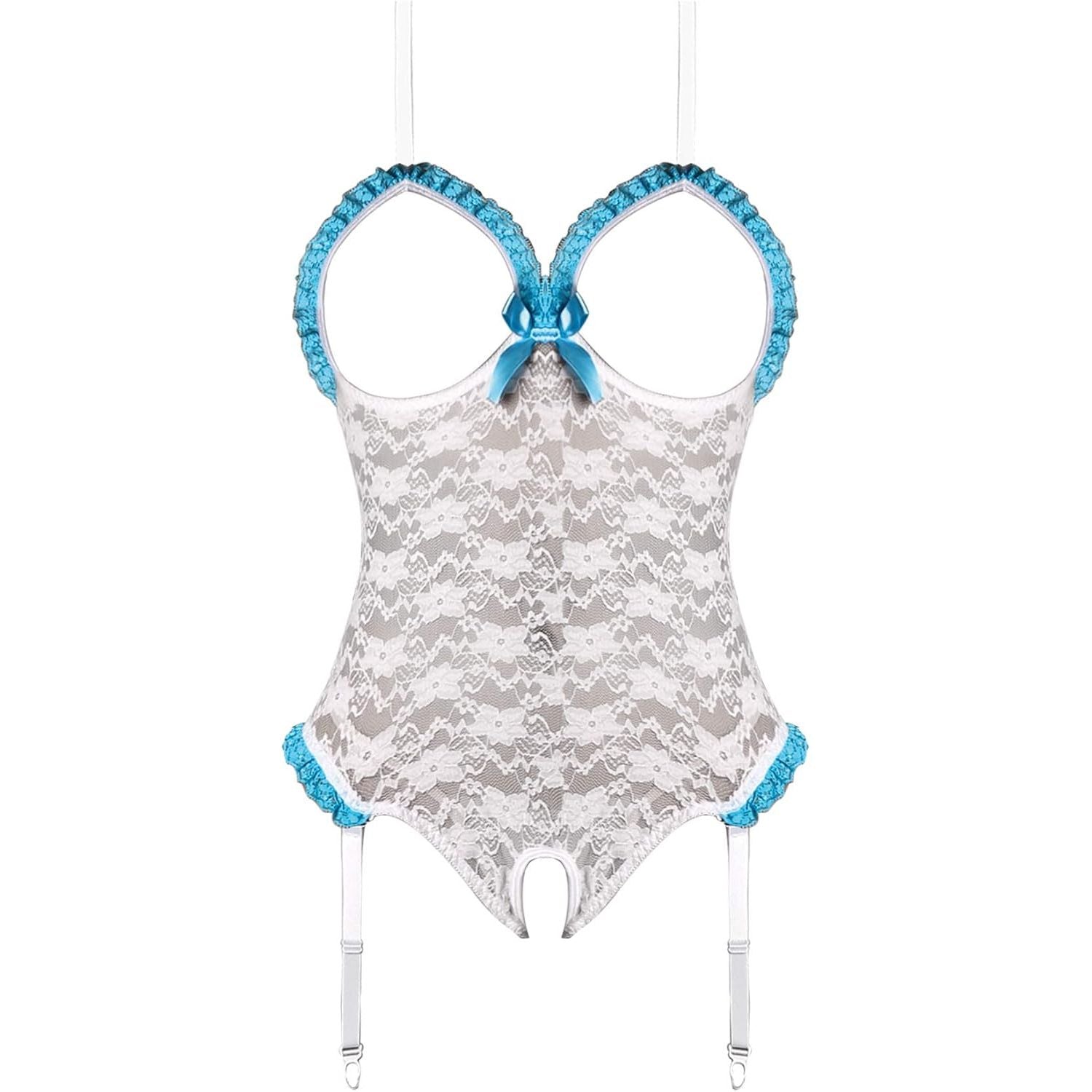 BRA & CUPLESS TEDDY WHT OS