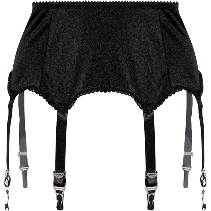 SATIN MESH GARTER BLK SM
