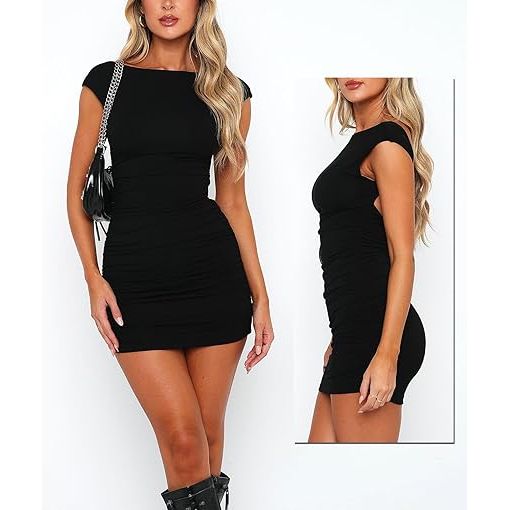 MINI DRESS OPEN BACK BLK S/M