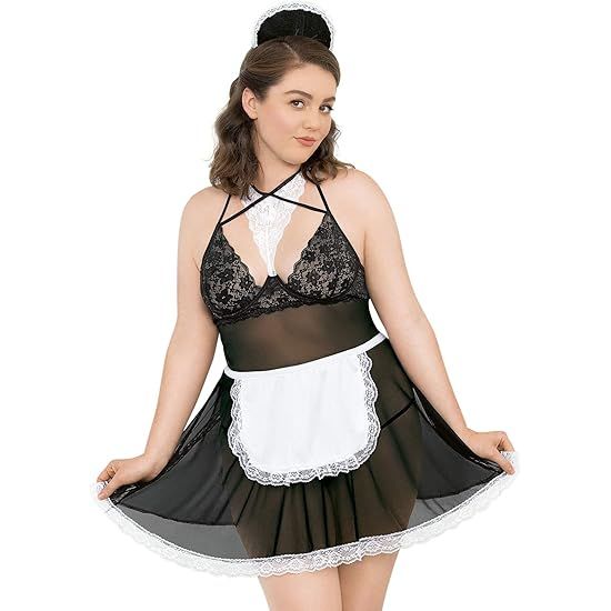 PRIVATE MAID QUEEN SZ BLK/WHT