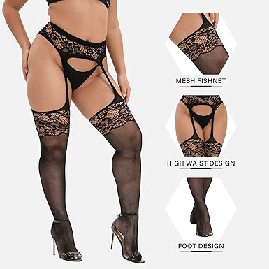 STOCKING LACE GARTERBELT QS SET