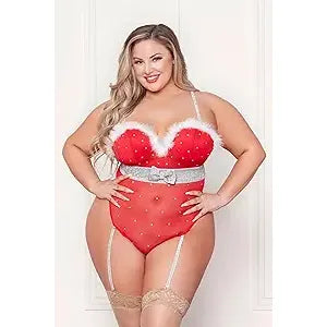 MARABOU & MESH TEDDY RED