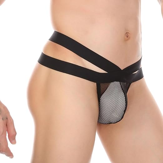 MESH SPNDX BLK MED MEN'S THNG