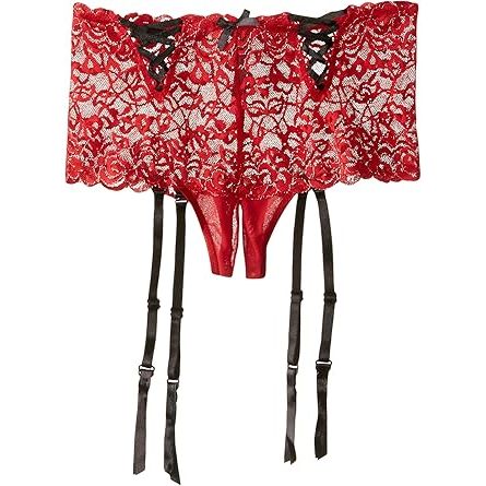 LACE SPLIT CRTCH THNG BLK O/S