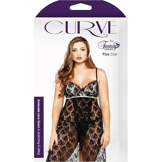 JANET GOWN/G-STRING BLK O/S