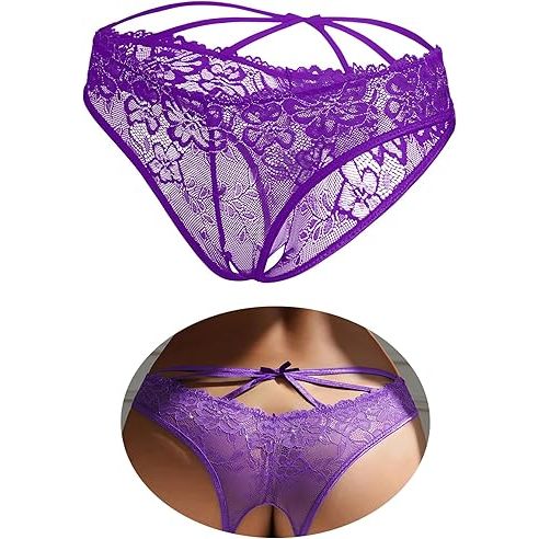 LACE PNTY W/OPEN BACK S/M PRPL