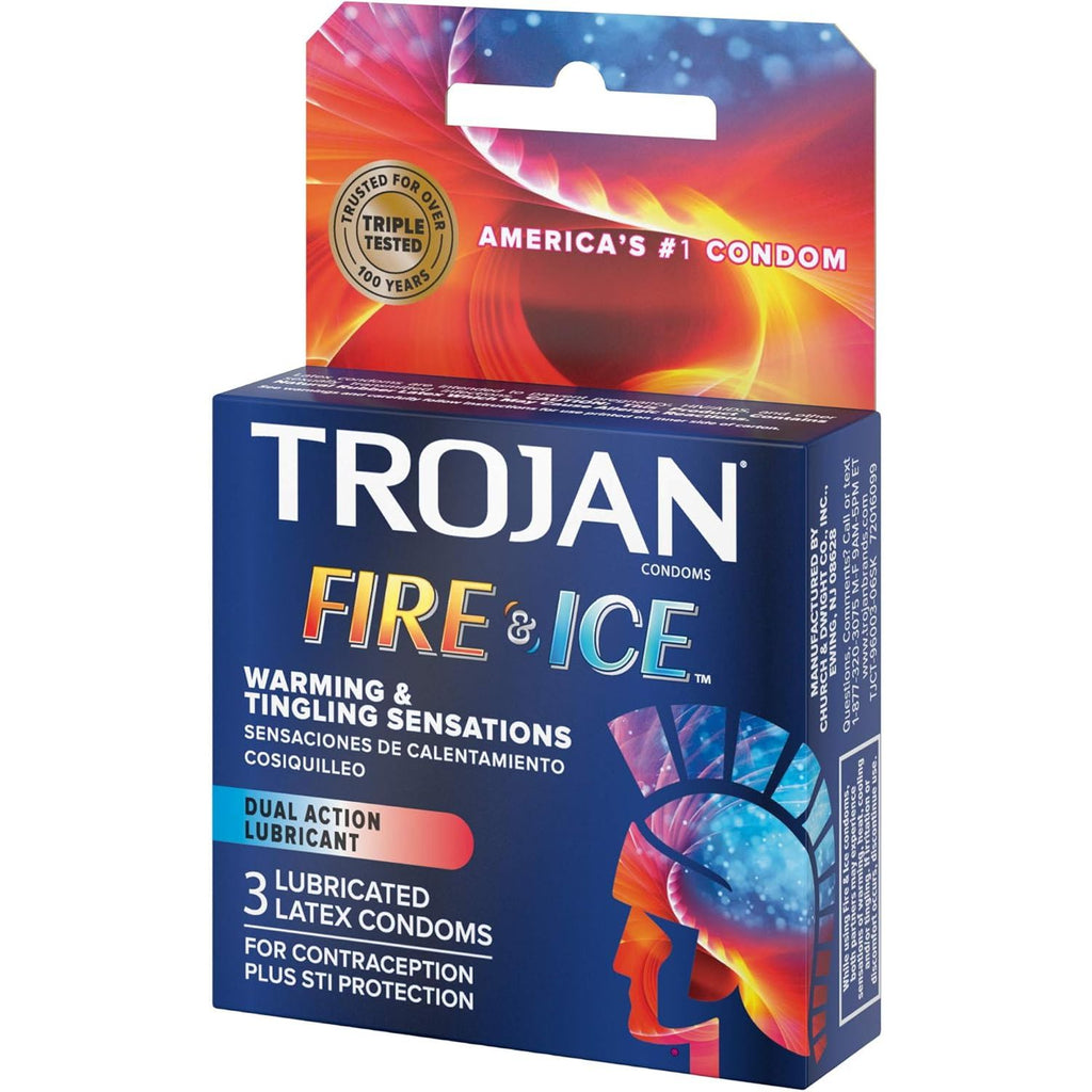 TROJAN FIRE & ICE CONDOMS 3pk