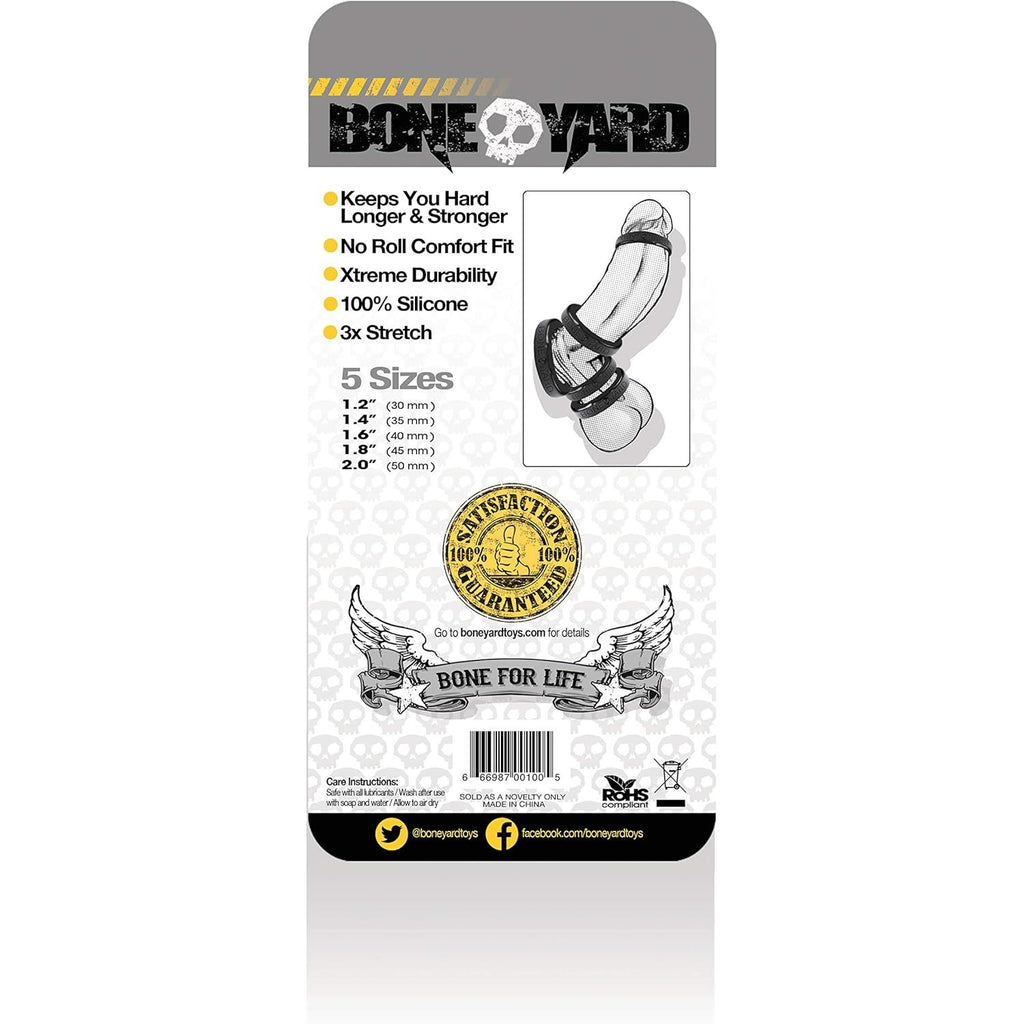 BONEYARD SLCN RING 5pc KIT BLK