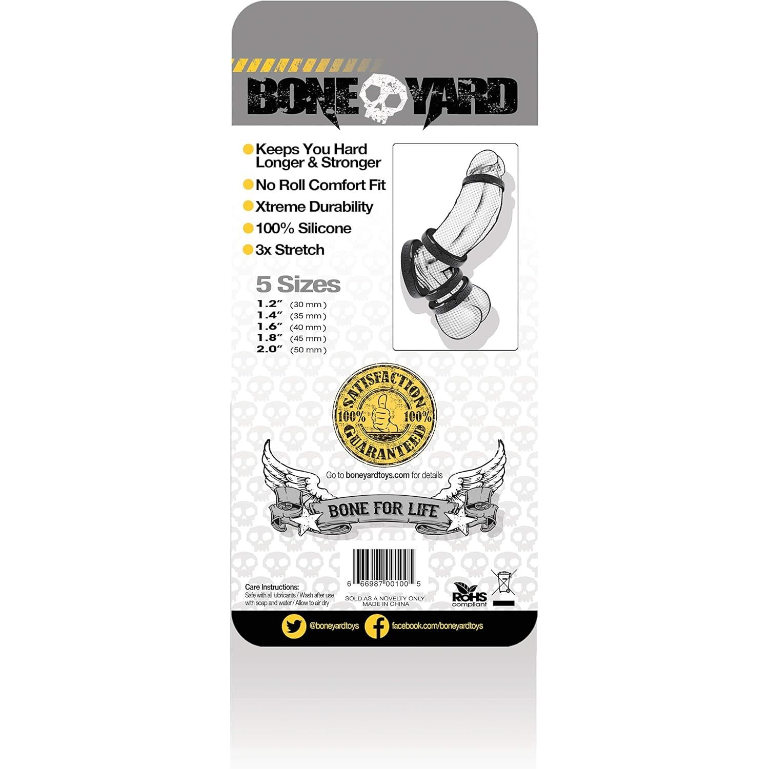 BONEYARD SLCN RING 5pc KIT BLK