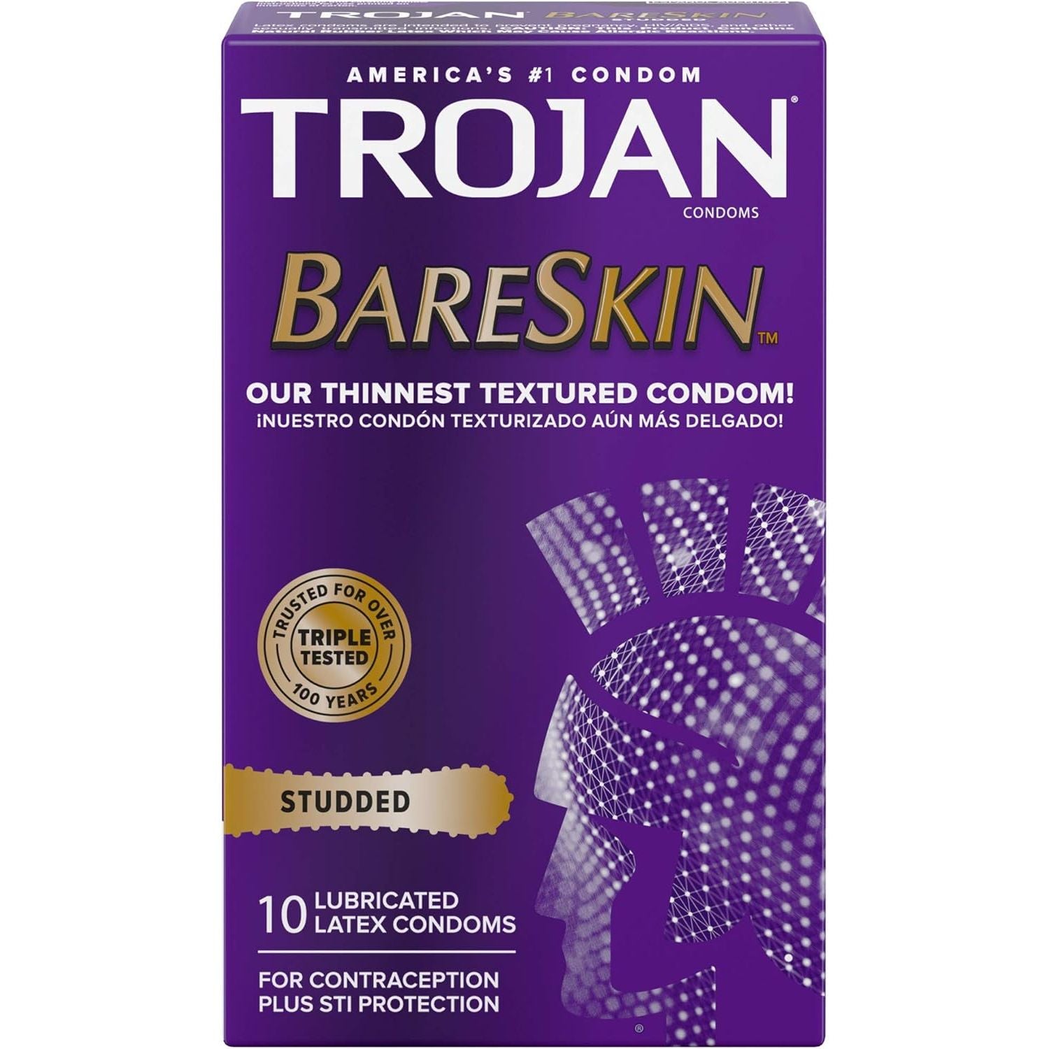 TROJAN BARESKIN STUDDED 10ct
