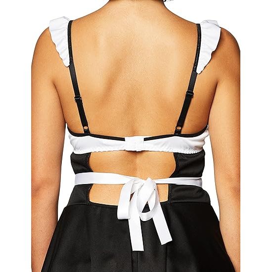 HOUSE MAID W/HOSE BLK/WHT O/S
