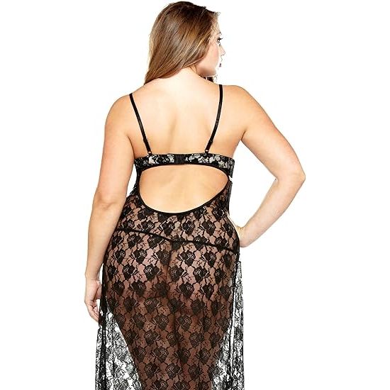 JANET GOWN/G-STRING BLK O/S