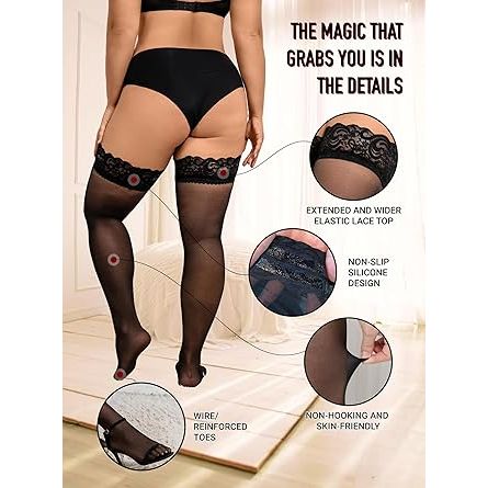 THIGH HIGH STAY UP FISHNET QS BLACK