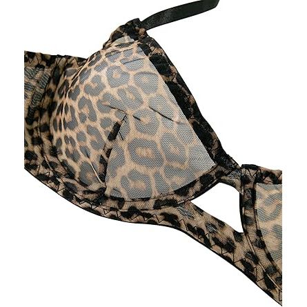 LEOPARD/BLK BRA/PANTY SET